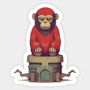 Monkey Monk Sticker